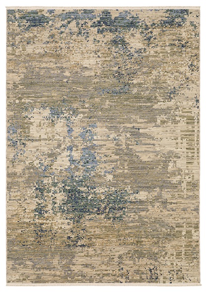 Contemporary Rugs & Transitional Rugs Soleri SOL07 Ivory - Beige & Lt. Blue - Blue Machine Made Rug