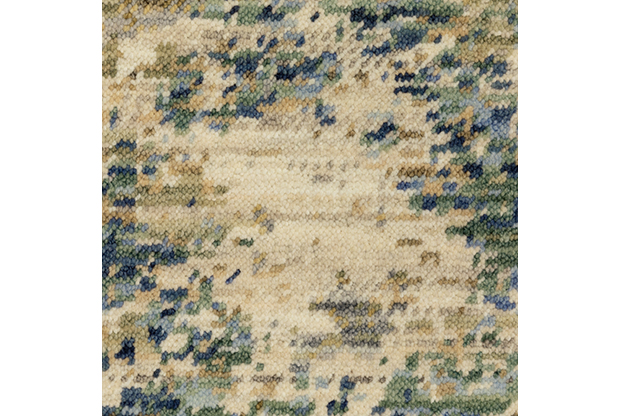 Contemporary Rugs & Transitional Rugs Soleri SOL07 Ivory - Beige & Lt. Blue - Blue Machine Made Rug