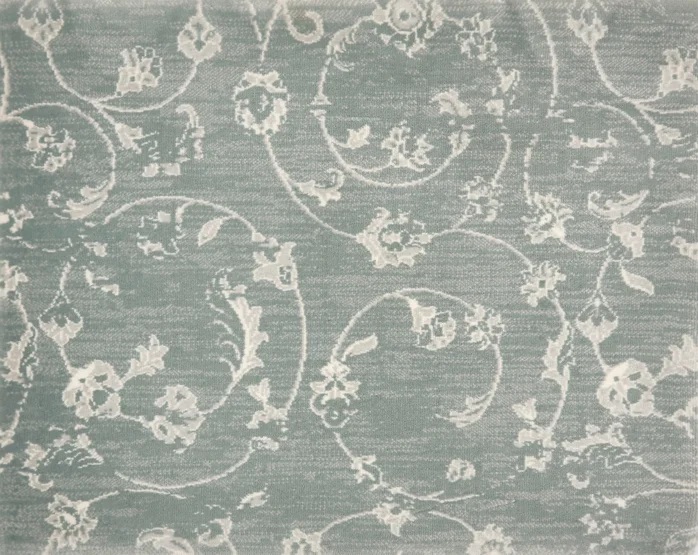 Custom Rugs, Runners & Rounds Floretta Aquamarine Lt.Green & Lt. Green Machine Made Rug