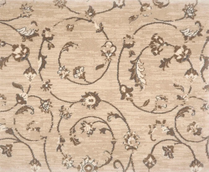 Custom Rugs, Runners & Rounds Floretta Sandstorm Ivory - Beige & Lt. Grey - Grey Machine Made Rug