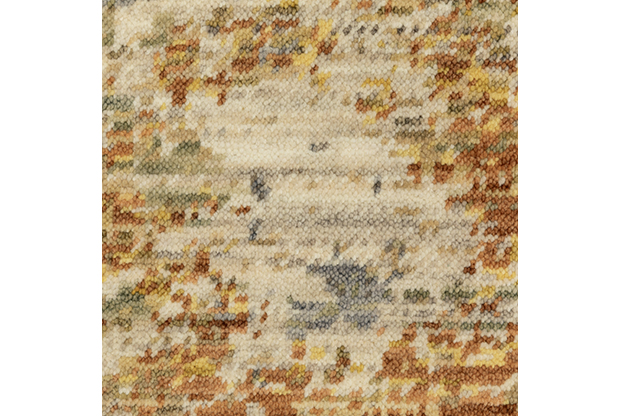 Contemporary Rugs & Transitional Rugs Soleri SOL03 Lt. Grey - Grey & Rust - Orange Machine Made Rug