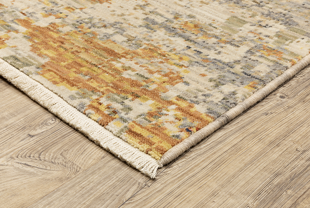 Contemporary Rugs & Transitional Rugs Soleri SOL03 Lt. Grey - Grey & Rust - Orange Machine Made Rug