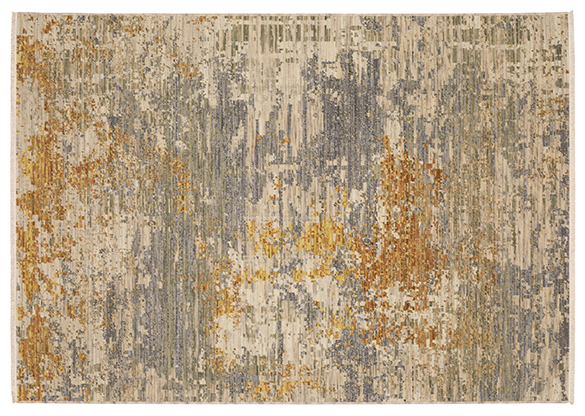 Contemporary Rugs & Transitional Rugs Soleri SOL03 Lt. Grey - Grey & Rust - Orange Machine Made Rug