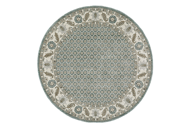 Casual Rugs & Solid Rugs Andorra 2429A Lt. Blue - Blue & Ivory - Beige Machine Made Rug