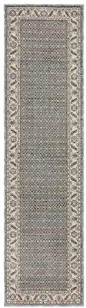 Casual Rugs & Solid Rugs Andorra 2429A Lt. Blue - Blue & Ivory - Beige Machine Made Rug