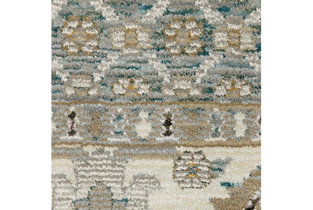 Casual Rugs & Solid Rugs Andorra 2429A Lt. Blue - Blue & Ivory - Beige Machine Made Rug
