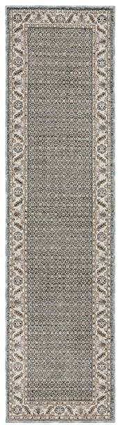 Casual Rugs & Solid Rugs Andorra 2429A Lt. Blue - Blue & Ivory - Beige Machine Made Rug