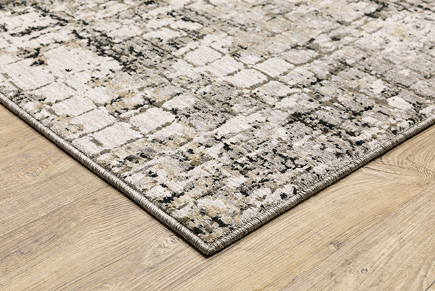 Contemporary Rugs & Transitional Rugs Nebulous 91D Lt. Grey - Grey & Black - Charcoal Machine Made Rug