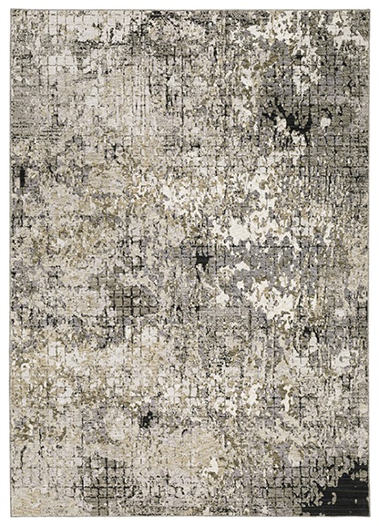 Contemporary Rugs & Transitional Rugs Nebulous 91D Lt. Grey - Grey & Black - Charcoal Machine Made Rug