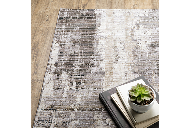 Contemporary Rugs & Transitional Rugs Nebulous 4151N Lt. Grey - Grey & Black - Charcoal Machine Made Rug