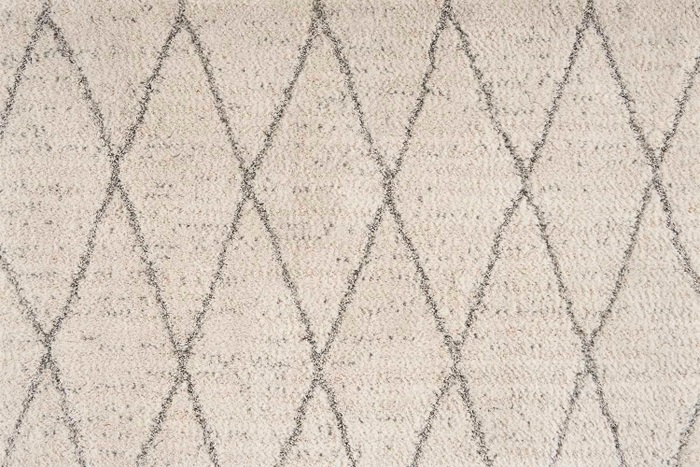 Custom Rugs, Runners & Rounds Andes Trellis Ivory Ivory - Beige & Lt. Grey - Grey Machine Made Rug