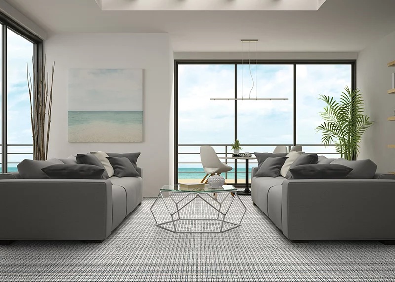 Custom Rugs, Runners & Rounds Arrowhead 2850/0005 Slate Ivory - Beige & Lt. Blue - Blue Machine Made Rug