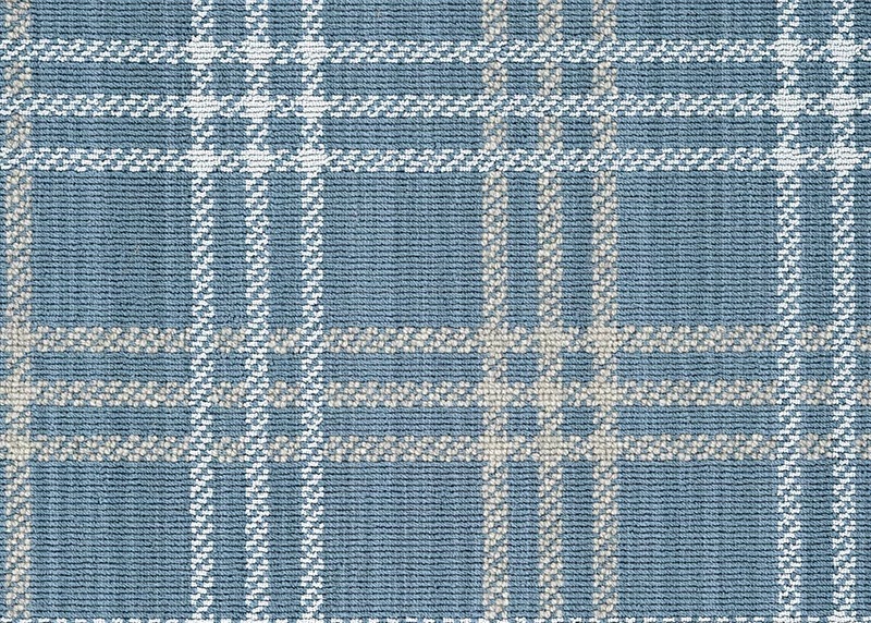 Custom Rugs, Runners & Rounds Avery 0794/0004 Cornflower Medium Blue - Navy & Ivory - Beige Machine Made Rug