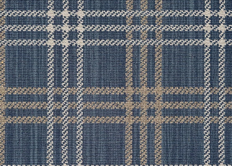 Custom Rugs, Runners & Rounds Avery 0794/0005 Indigo Medium Blue - Navy & Ivory - Beige Machine Made Rug