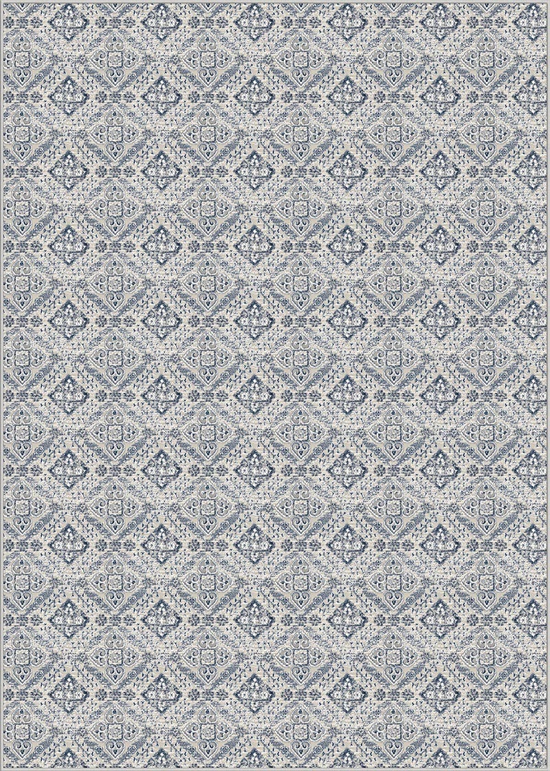 Custom Rugs, Runners & Rounds Babylon CBY7/0001 Marble Ivory - Beige & Medium Blue - Navy Machine Made Rug