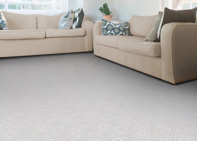 Custom Rugs, Runners & Rounds Wilton White Collection 6013/0003 Diamond Weave Ivory - Beige Machine Made Rug