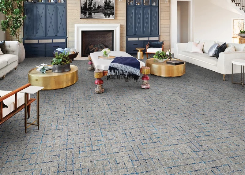 Custom Rugs, Runners & Rounds Candlewood 6980/0002 Marine Lt. Grey - Grey & Lt. Blue - Blue Machine Made Rug