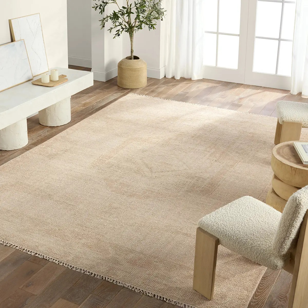 Oushak Rugs Sevak SEV06 Ivory - Beige & Camel - Taupe Hand Knotted Rug