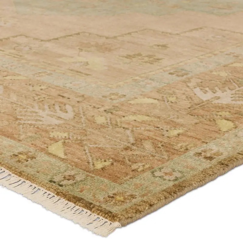 Traditional & Oriental Rugs Reza REZ01 Camel - Taupe & Ivory - Beige Hand Knotted Rug