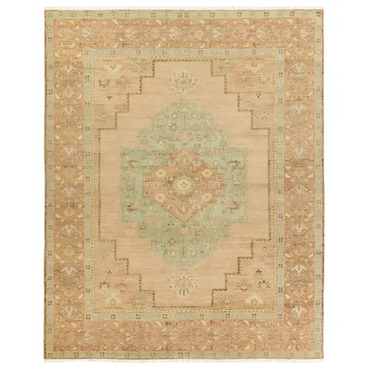 Traditional & Oriental Rugs Reza REZ01 Camel - Taupe & Ivory - Beige Hand Knotted Rug
