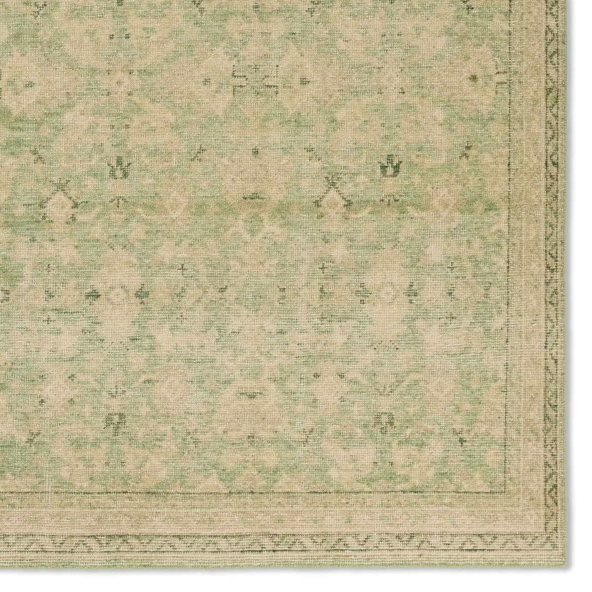 Casual Rugs & Solid Rugs Onessa ONE08 Green & Ivory - Beige Hand Knotted Rug