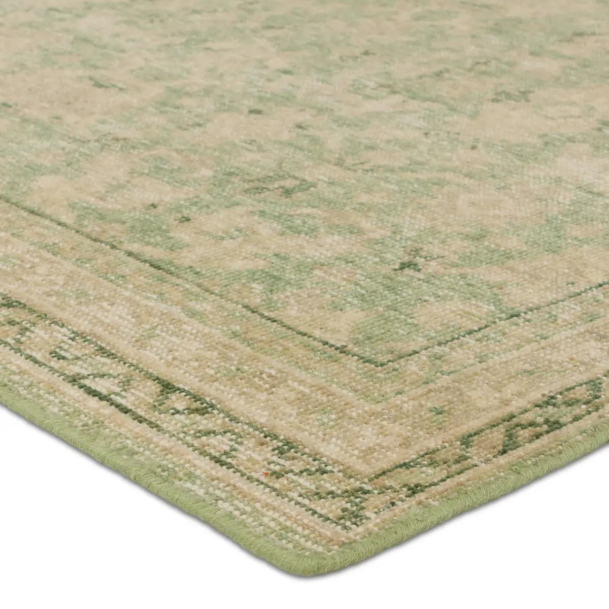 Casual Rugs & Solid Rugs Onessa ONE08 Green & Ivory - Beige Hand Knotted Rug