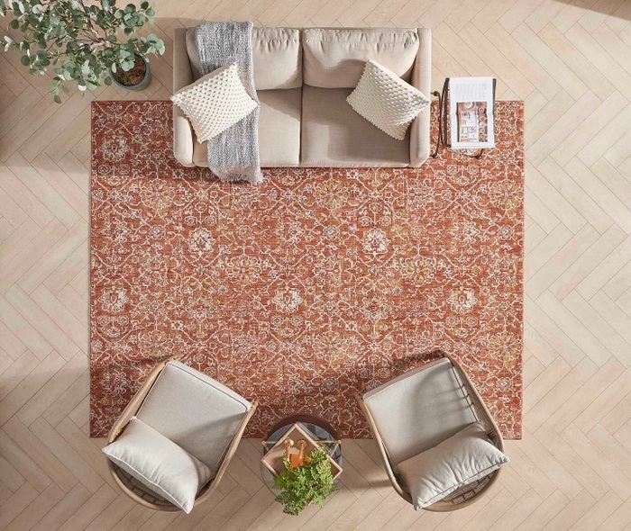 Custom Rugs, Runners & Rounds Infinite Tradition IFT57 Brick Red - Burgundy & Rust - Orange Machine Made Rug