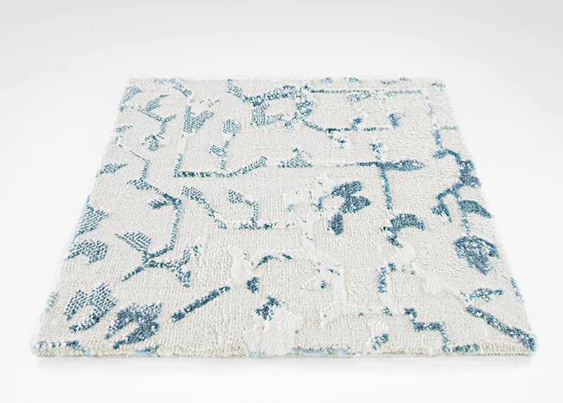 Custom Rugs, Runners & Rounds Haka CBH0/0004 Sea View Ivory - Beige & Lt. Blue - Blue Machine Made Rug