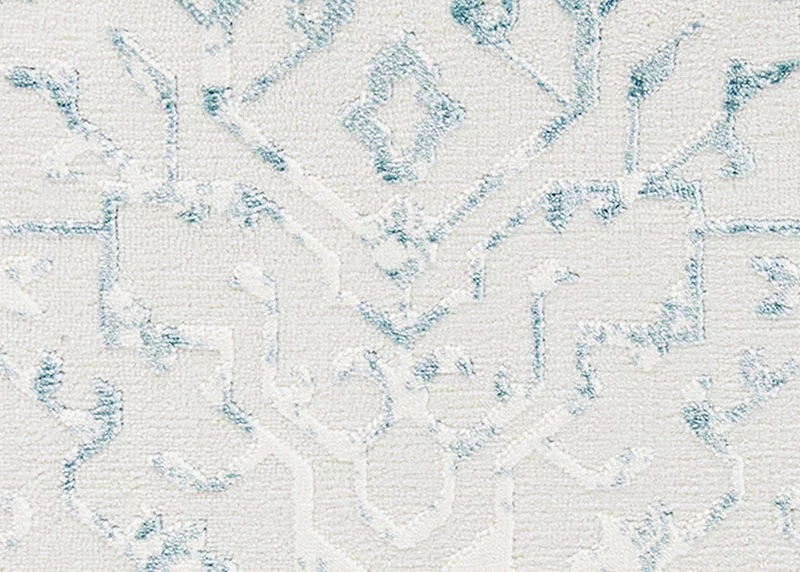 Custom Rugs, Runners & Rounds Haka CBH0/0004 Sea View Ivory - Beige & Lt. Blue - Blue Machine Made Rug