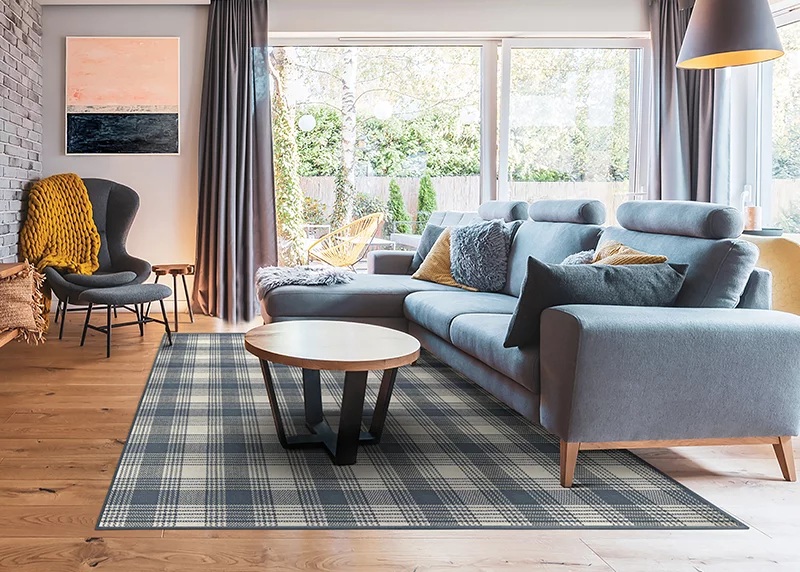 Custom Rugs, Runners & Rounds Highland Plaid 8533/0001 - 0005 Multiple Colors Available Multi Machine Made Rug