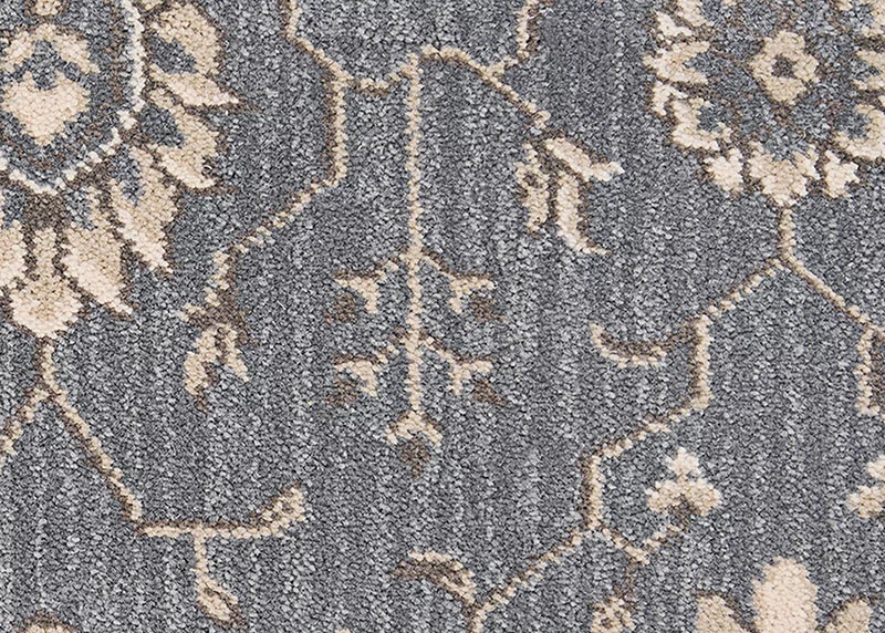 Traditional & Oriental Rugs  New Keshan   8650/0005 London Fog Lt. Grey - Grey & Ivory - Beige Machine Made Rug