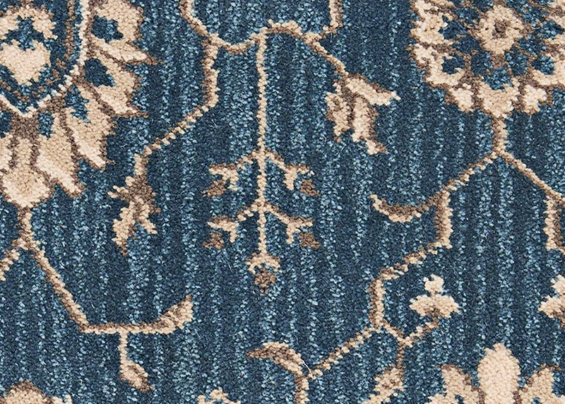 Traditional & Oriental Rugs New Keshan   8650/0002 Robins Egg Lt. Blue - Blue & Ivory - Beige Machine Made Rug
