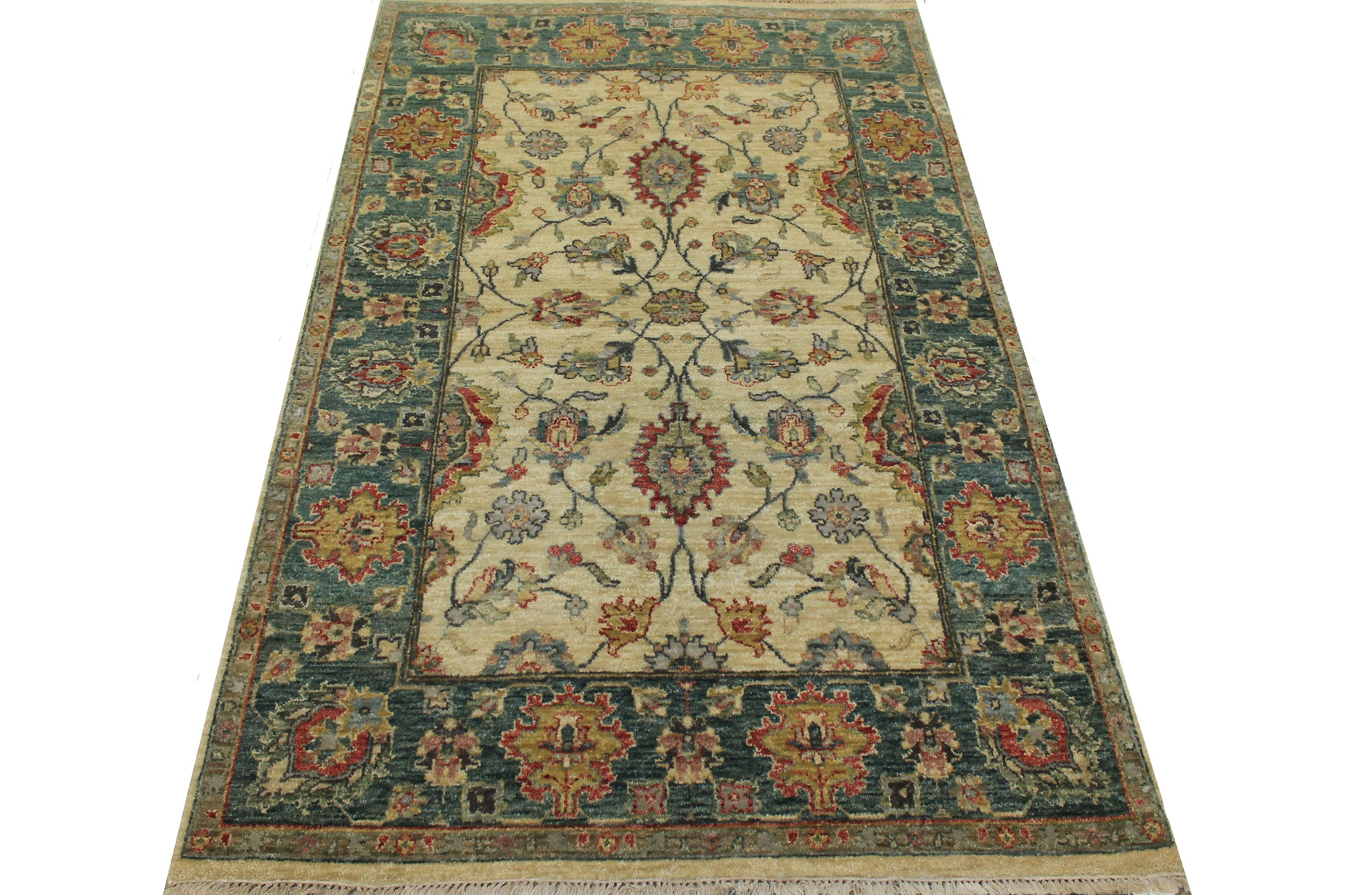 Clearance & Discount Rugs Akbar 8427 Ivory - Beige & Medium Blue - Navy Hand Knotted Rug
