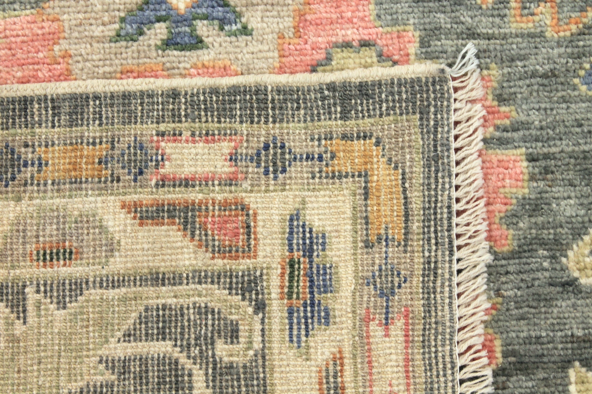 Oushak Rugs Nizam 29679 Green Hand Knotted Rug