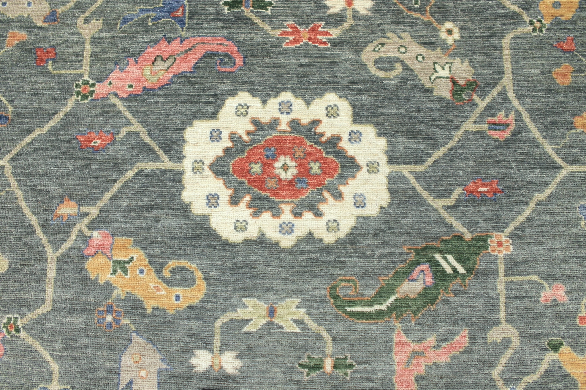 Oushak Rugs Nizam 29679 Green Hand Knotted Rug