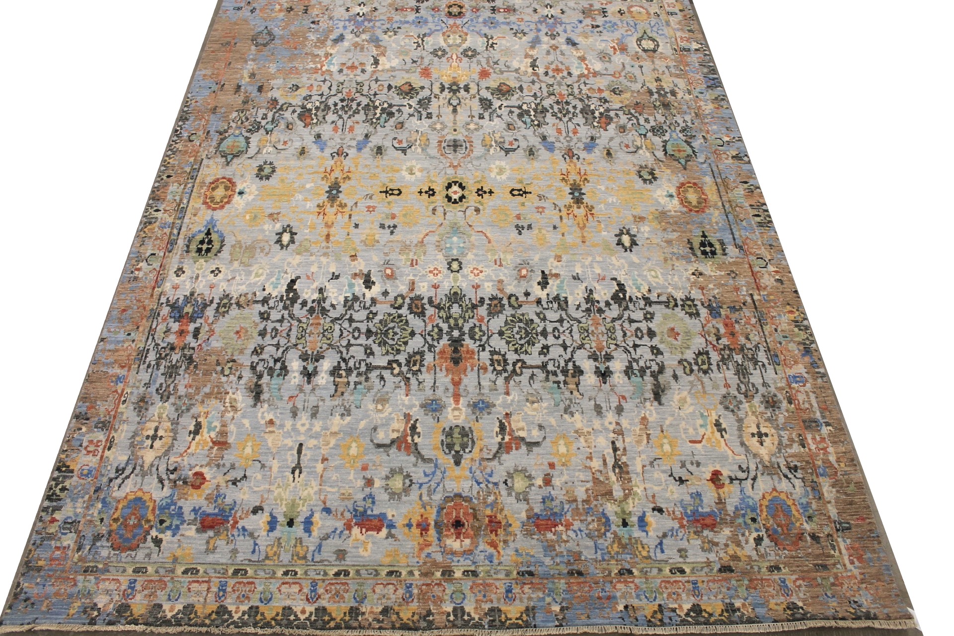 Contemporary Rugs & Transitional Rugs Jankat 29611 Lt. Blue - Blue & Multi Hand Knotted Rug