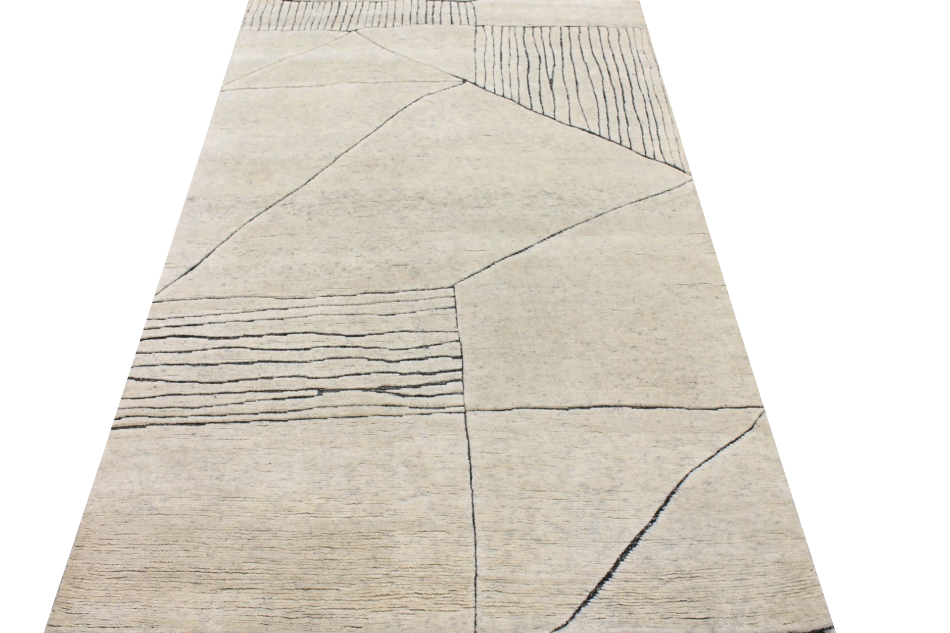 Casual Rugs & Solid Rugs Casbah 29607 Ivory - Beige & Black - Charcoal Hand Knotted Rug