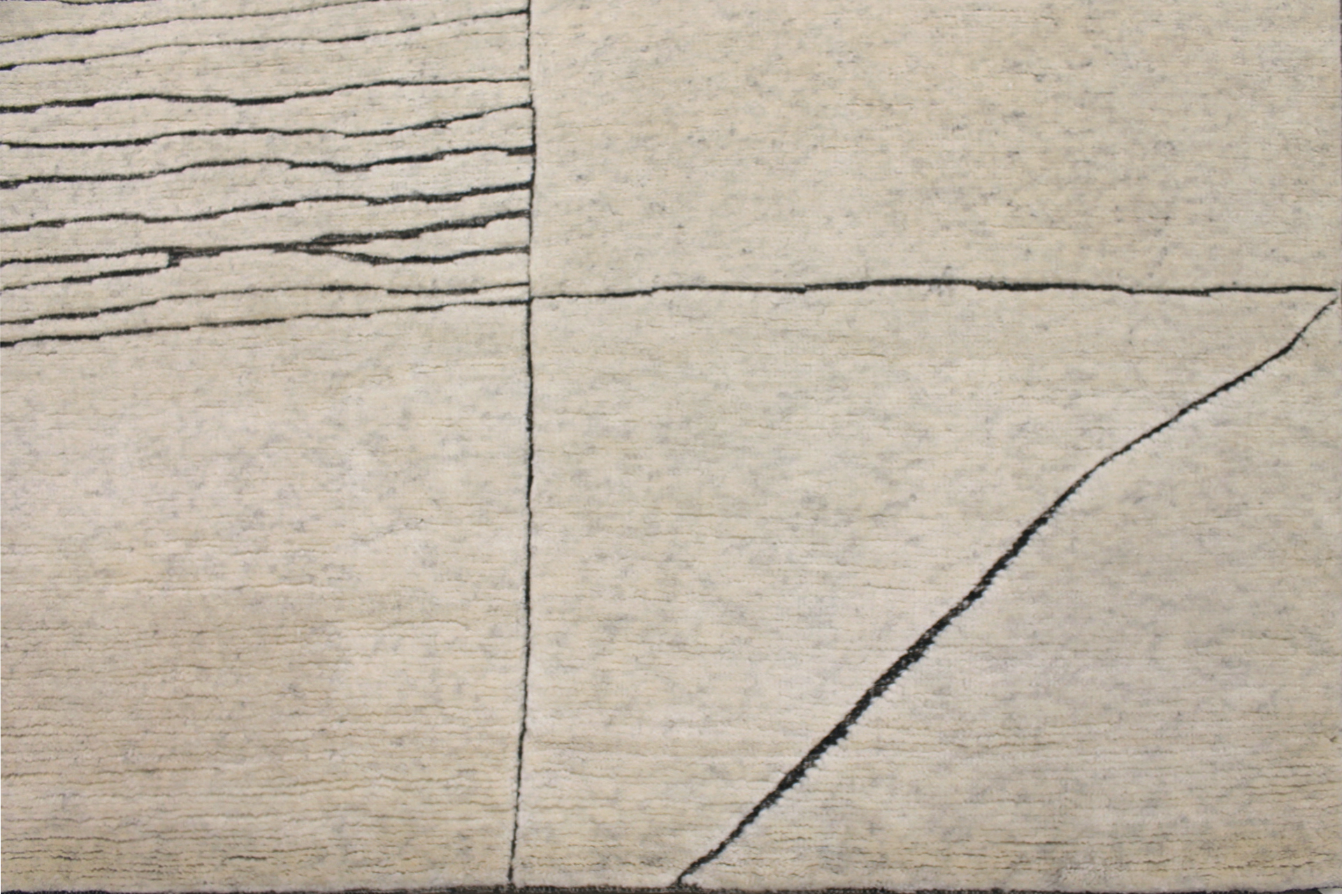 Casual Rugs & Solid Rugs Casbah 29607 Ivory - Beige & Black - Charcoal Hand Knotted Rug