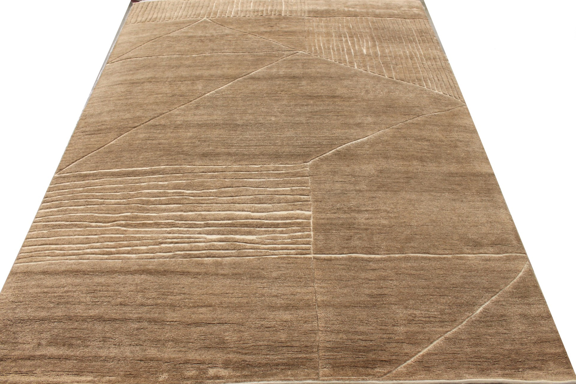 Casual Rugs & Solid Rugs Casbah 29603 Lt. Brown - Chocolate & Ivory - Beige Hand Knotted Rug