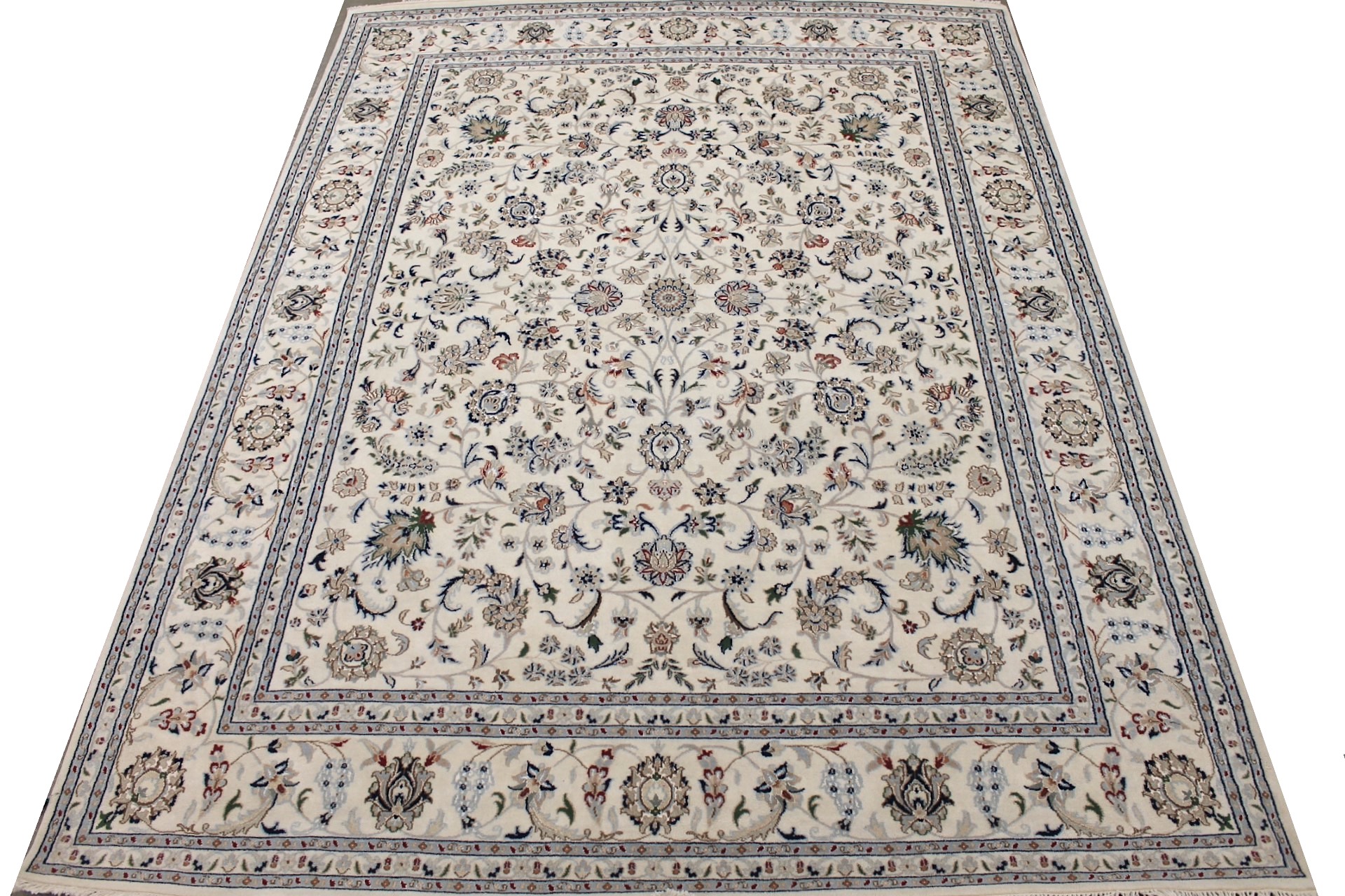 Traditional & Oriental Rugs Indian Nain 29413 Ivory - Beige Hand Knotted Rug