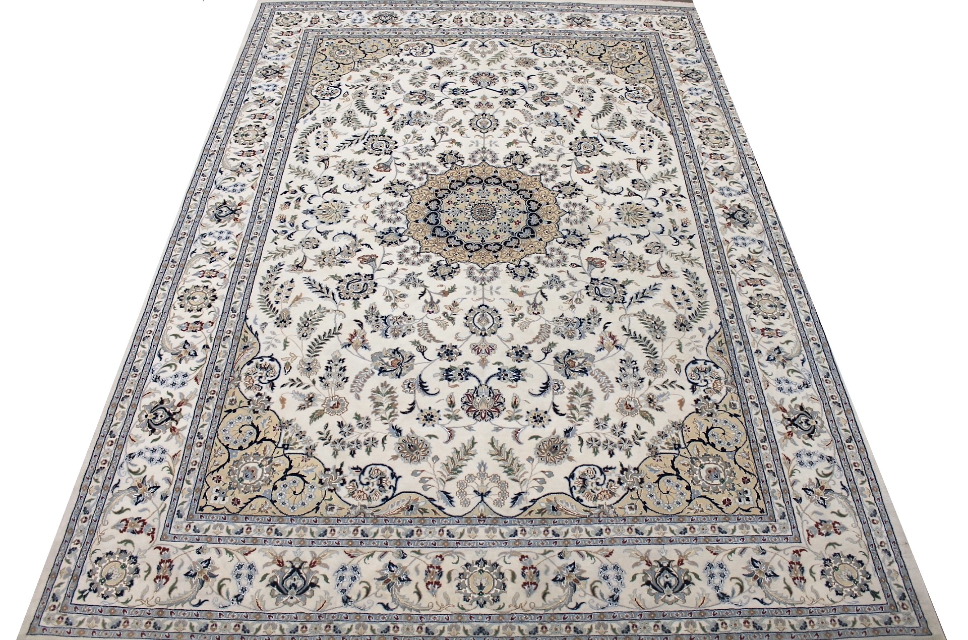 Traditional & Oriental Rugs Indian Nain 29408 Ivory - Beige Hand Knotted Rug