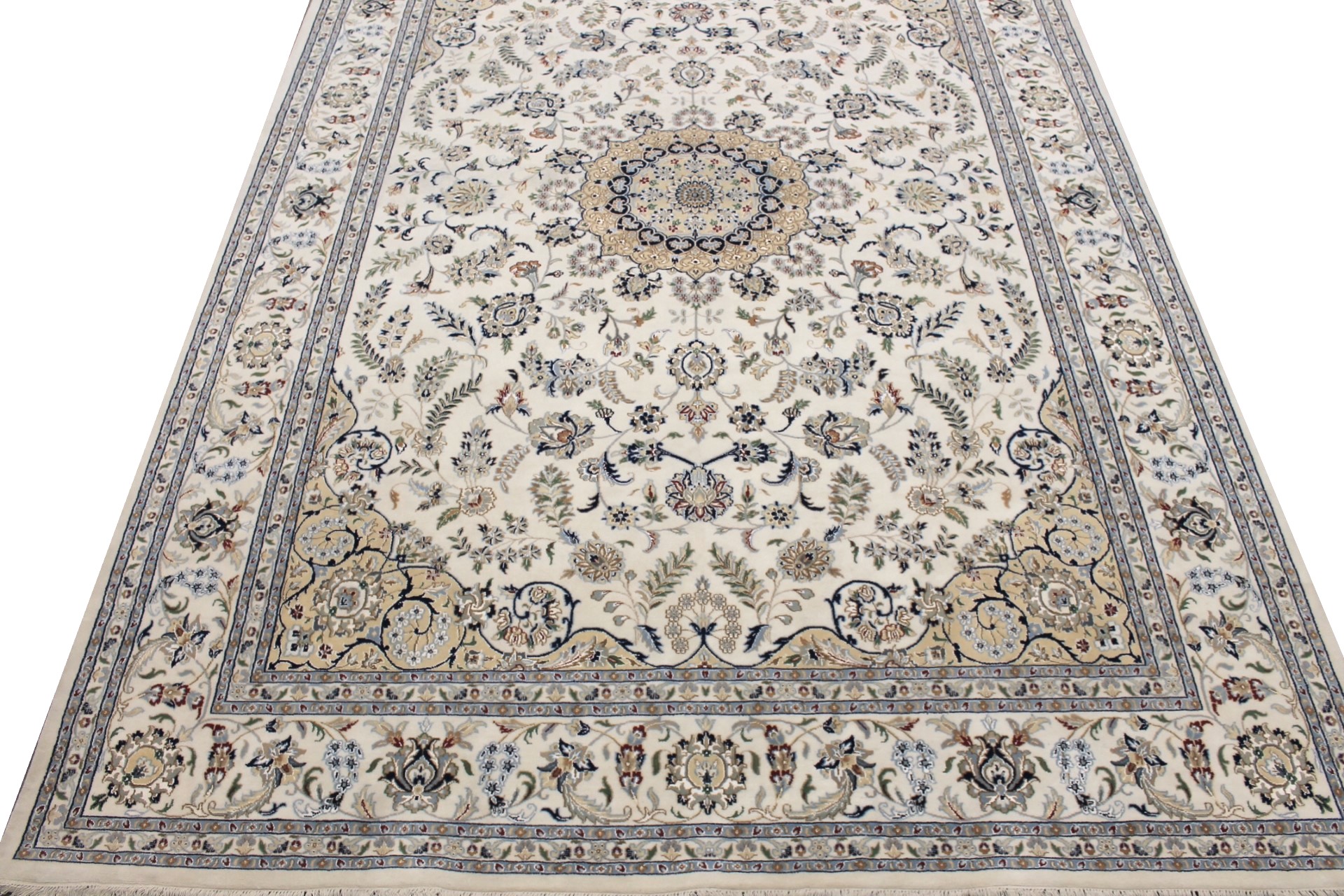 Traditional & Oriental Rugs Indian Nain 29408 Ivory - Beige Hand Knotted Rug