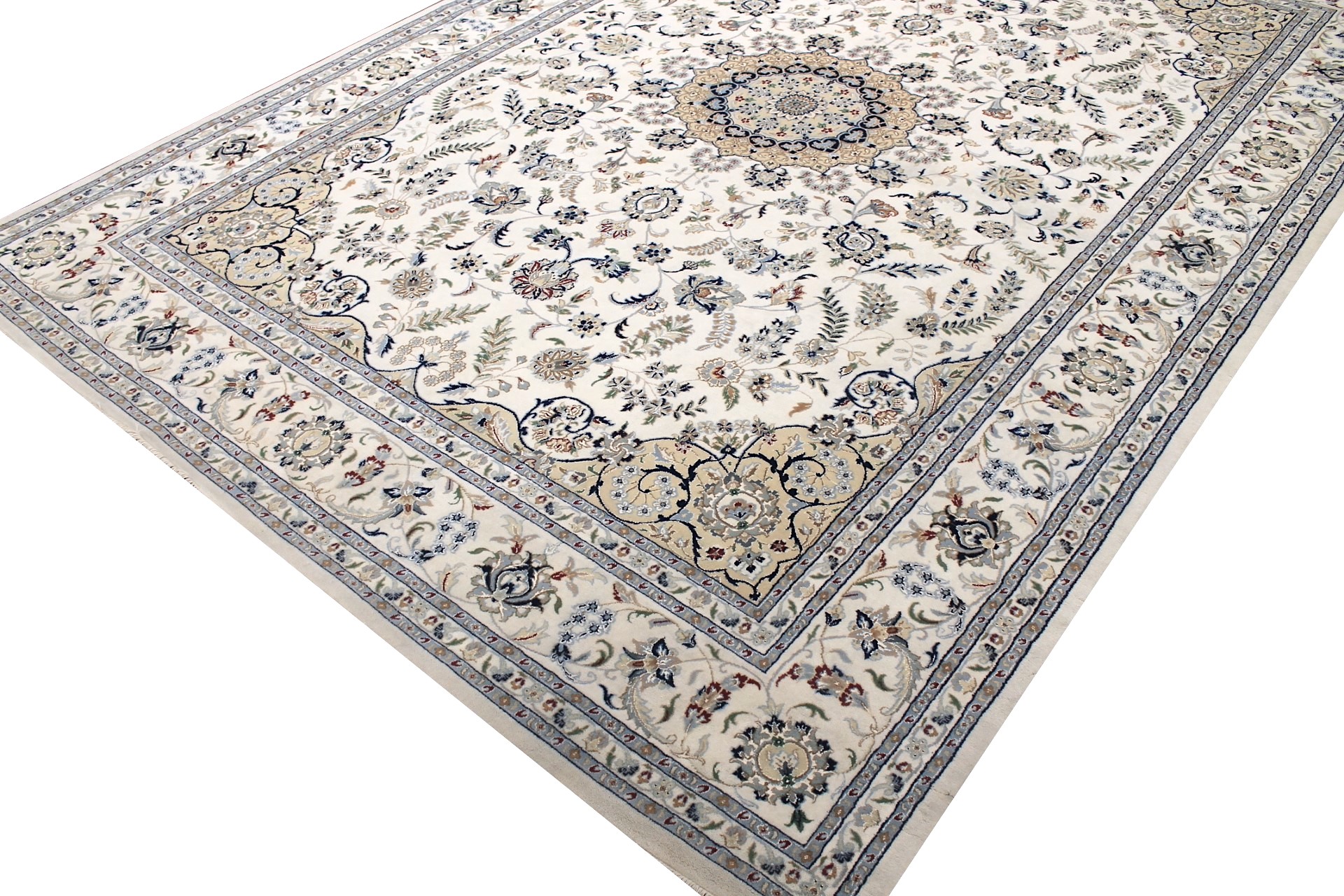Traditional & Oriental Rugs Indian Nain 29408 Ivory - Beige Hand Knotted Rug