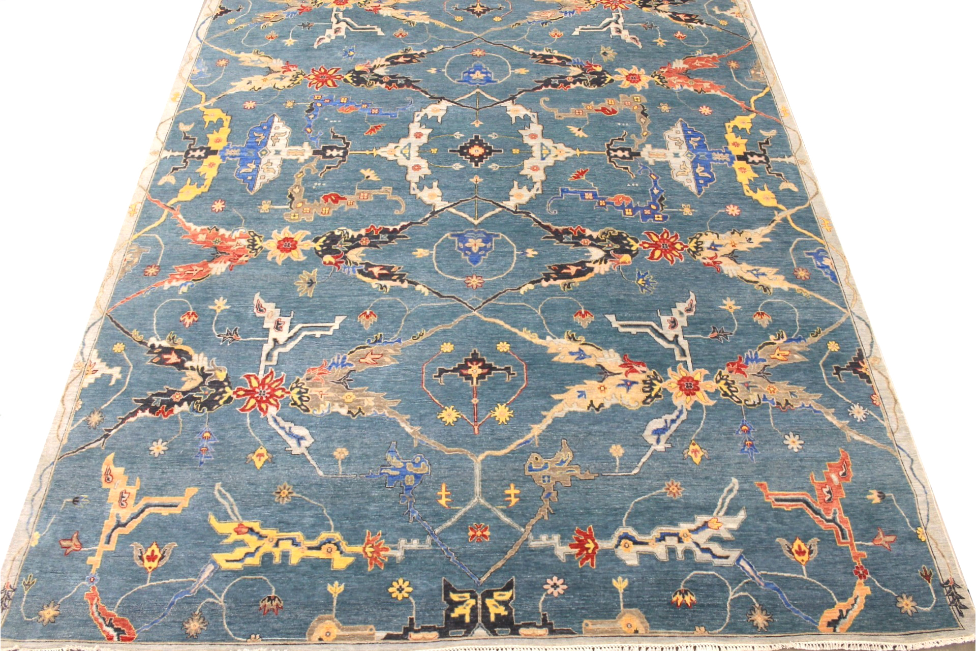Oushak Rugs Oushak 94 Sultan 29581 Lt. Blue - Blue & Ivory - Beige Hand Knotted Rug