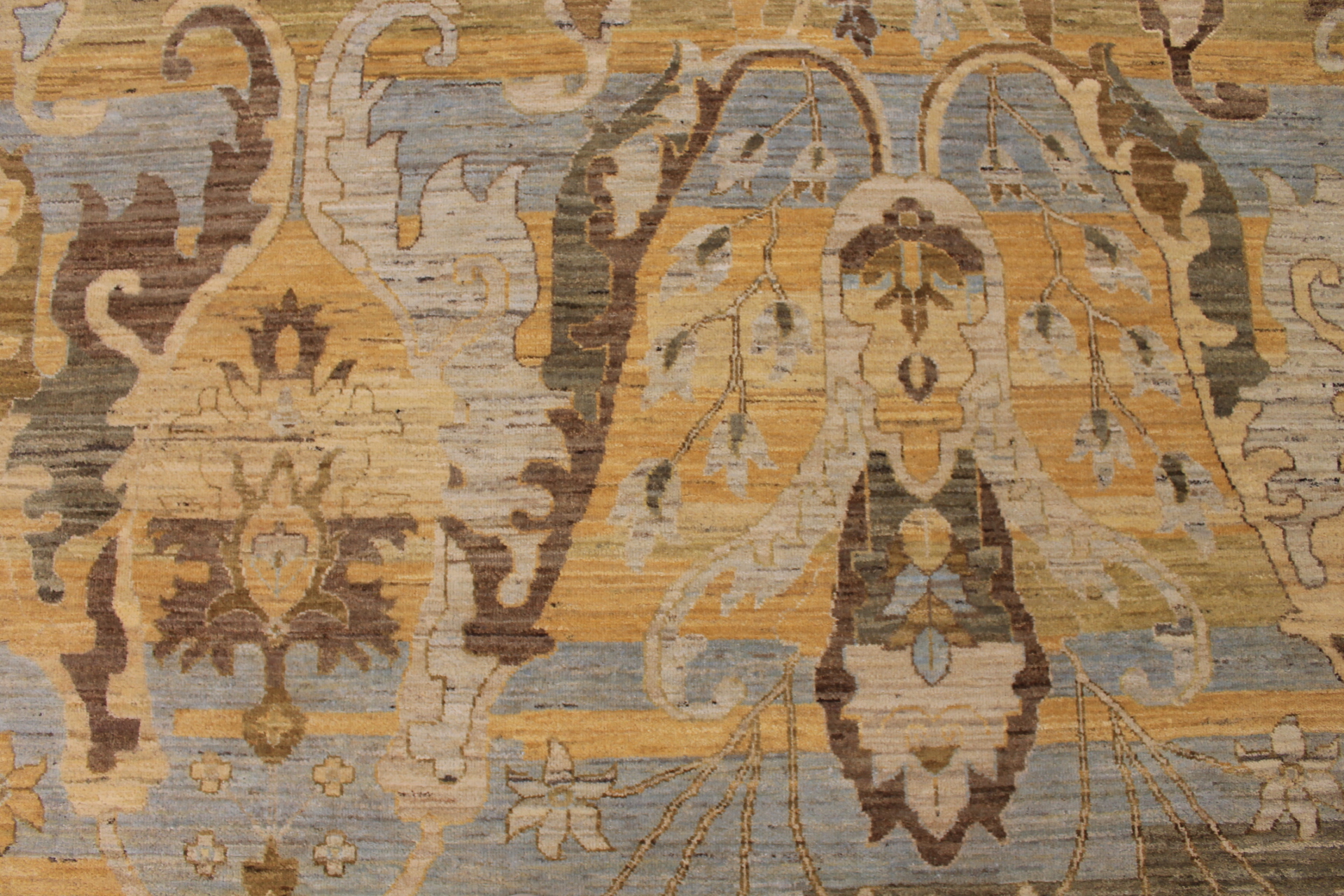 Antique Style Rugs Antique Reproduction 29436 Lt. Blue - Blue & Lt. Gold - Gold Hand Knotted Rug