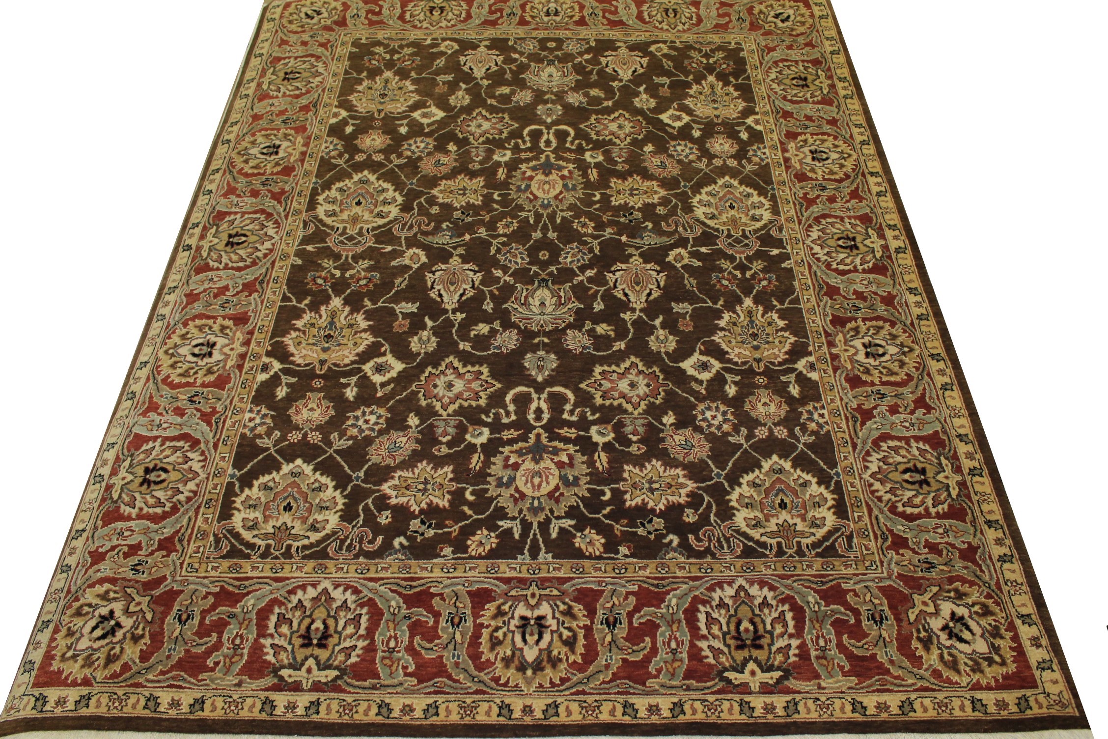 Clearance & Discount Rugs Sultan 10871 Lt. Brown - Chocolate & Rust - Orange Hand Knotted Rug