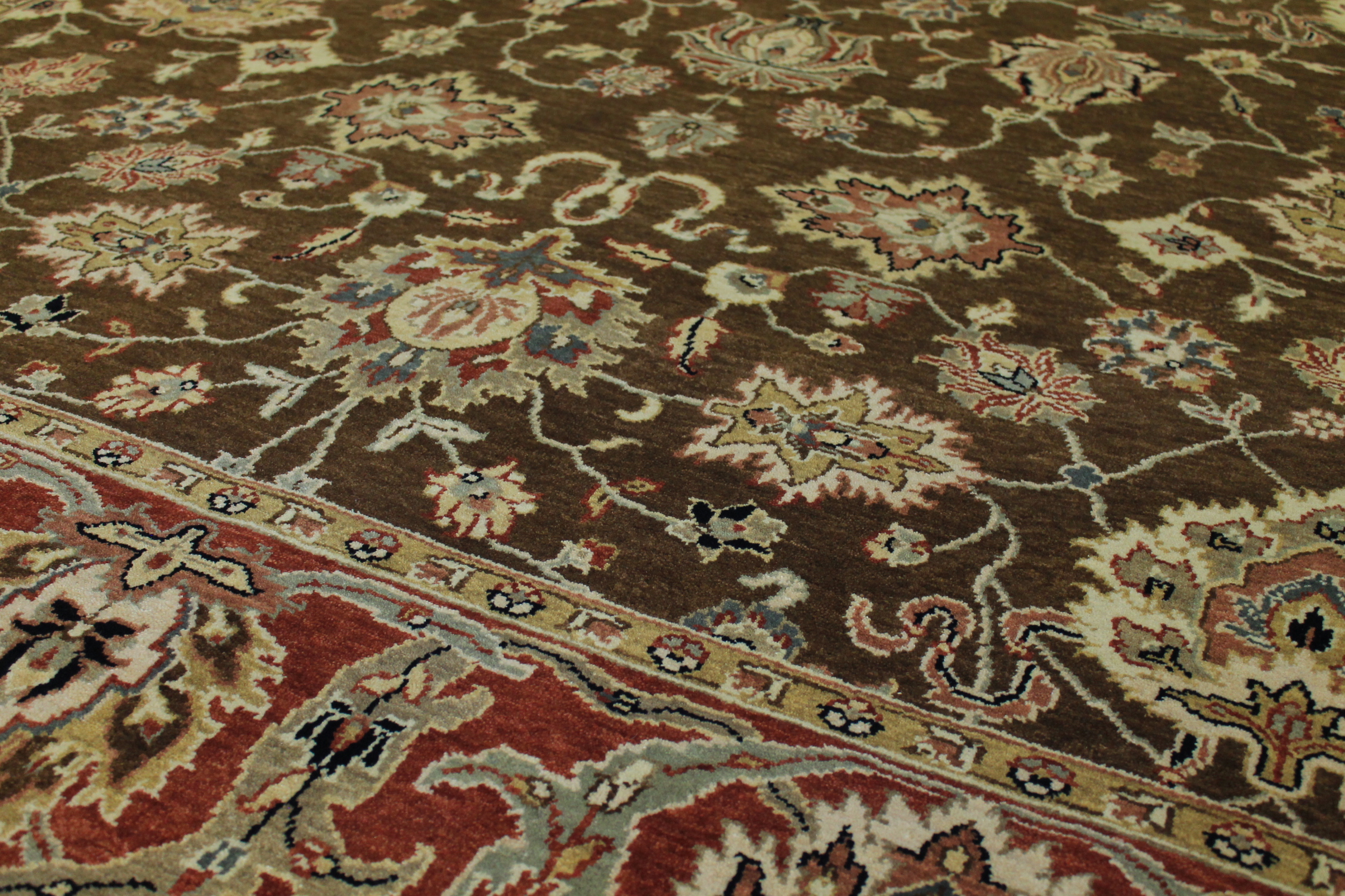 Clearance & Discount Rugs Sultan 10871 Lt. Brown - Chocolate & Rust - Orange Hand Knotted Rug