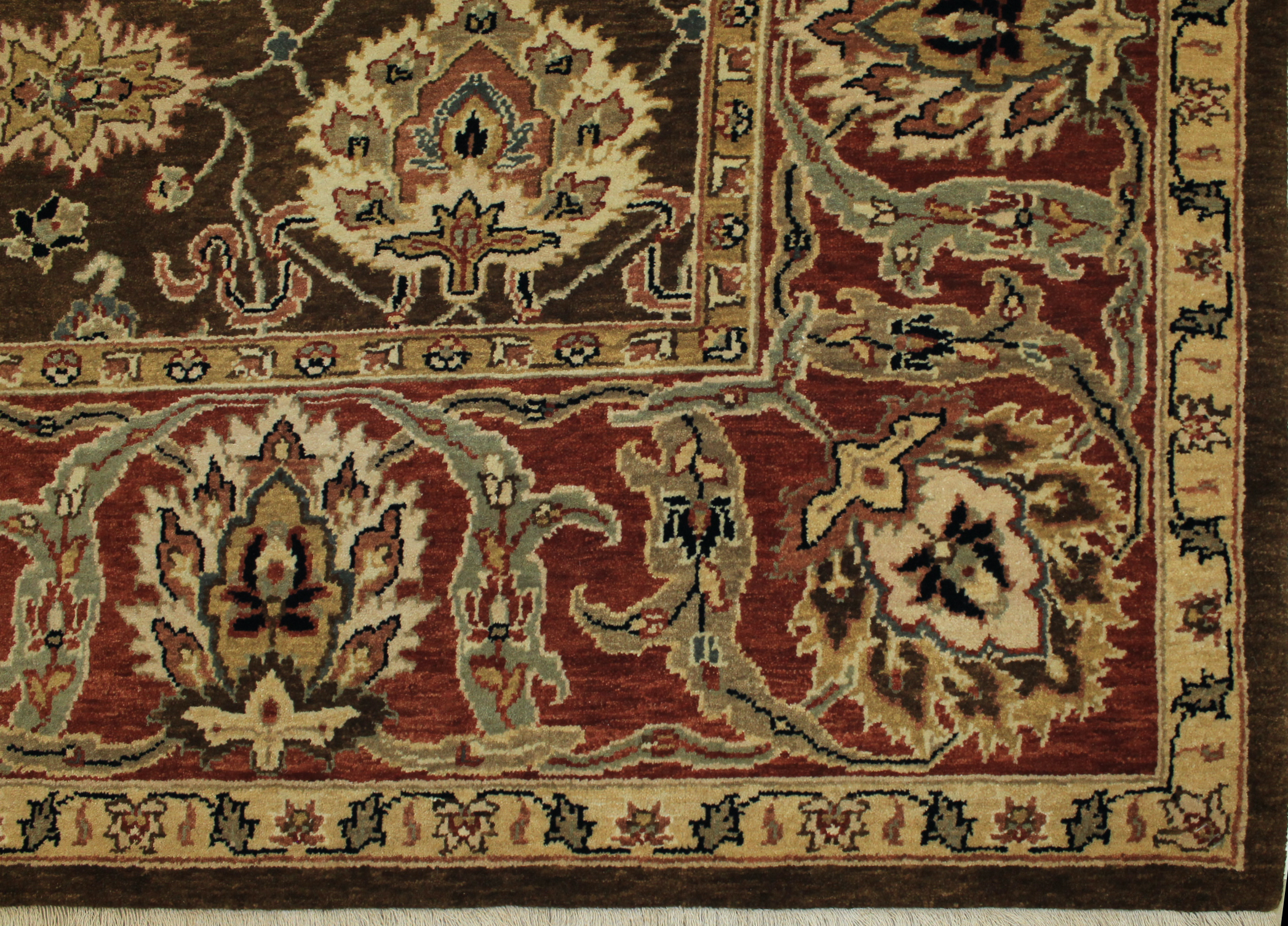 Clearance & Discount Rugs Sultan 10871 Lt. Brown - Chocolate & Rust - Orange Hand Knotted Rug