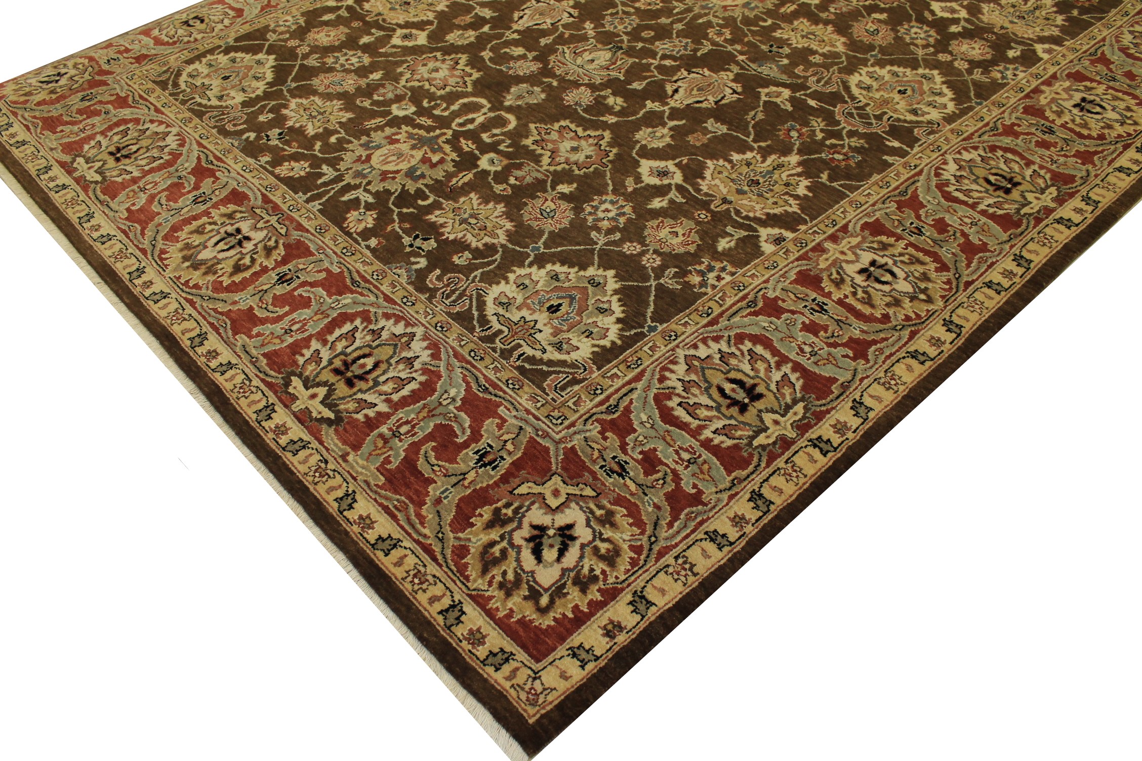 Clearance & Discount Rugs Sultan 10871 Lt. Brown - Chocolate & Rust - Orange Hand Knotted Rug