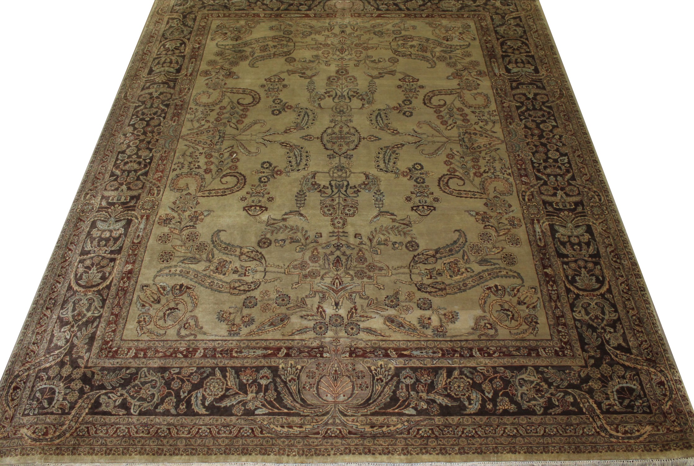 Clearance & Discount Rugs 11166 11166 Lt. Gold - Gold & Lt. Brown - Chocolate Hand Knotted Rug